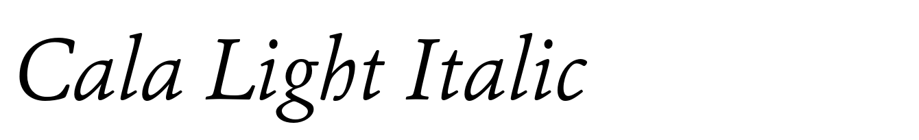 Cala Light Italic